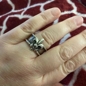 Mignon Faget, wide Fleur-di-lis ring.